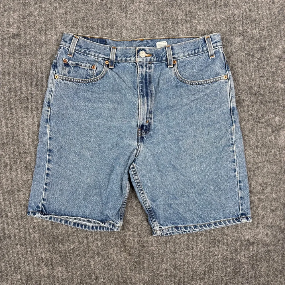 Levi's Denim Shorts Mens Size 36 Blue 505 Regular Fit Light Wash Cotton Casual